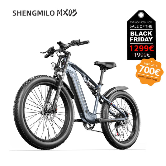 Shengmilo MX05 1000W Bafang Motor Full Suspension All Terrain Electric Bike